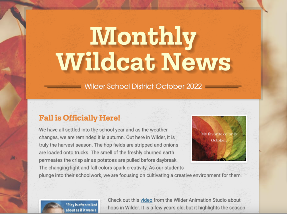 October Newsletter