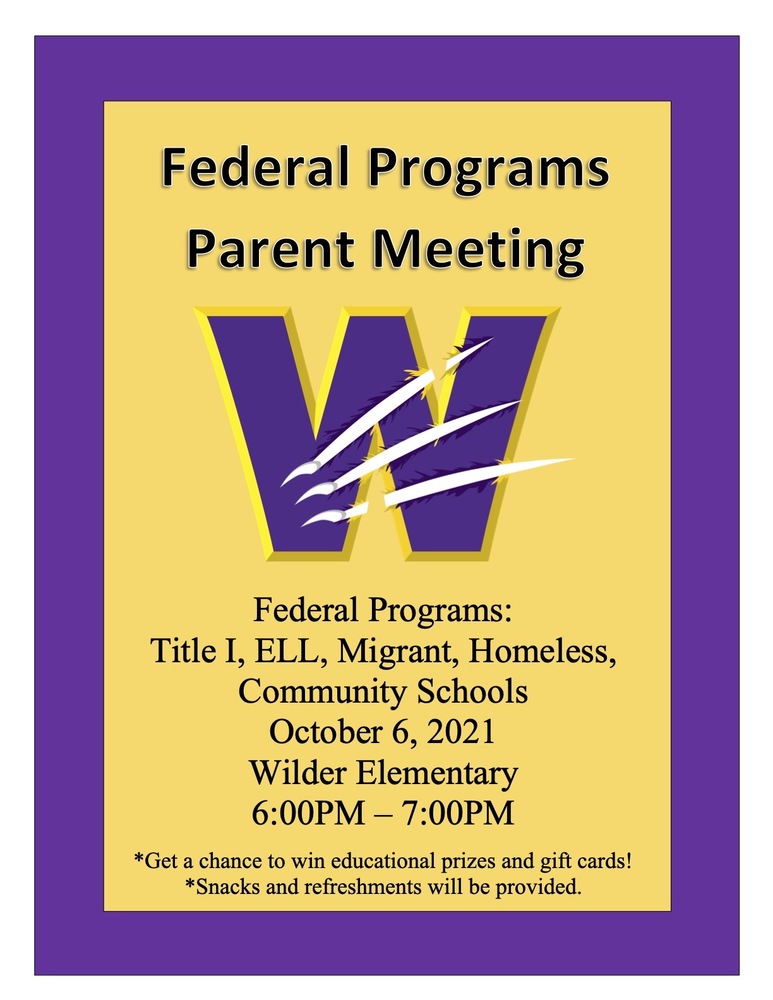 Federal Programs Parent Meeting
