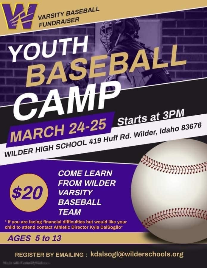 Wilder Youth Baseball Camp!!